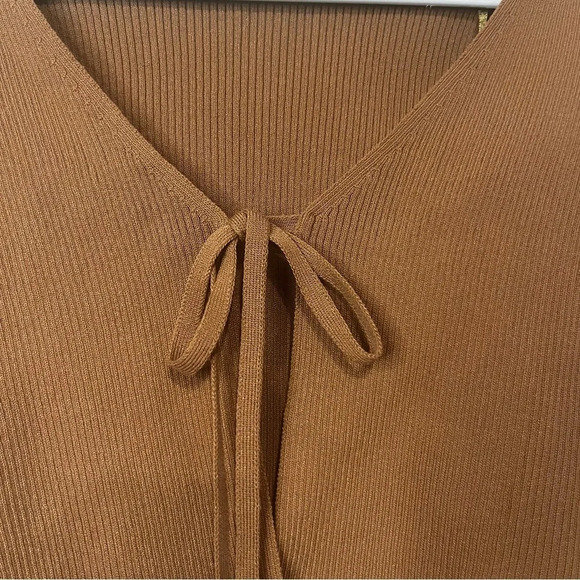 PRINCESS POLLY 90s Y2K Ribbed Front Tie Cropped Long Sleeve Cardigan - Picture 4 of 7